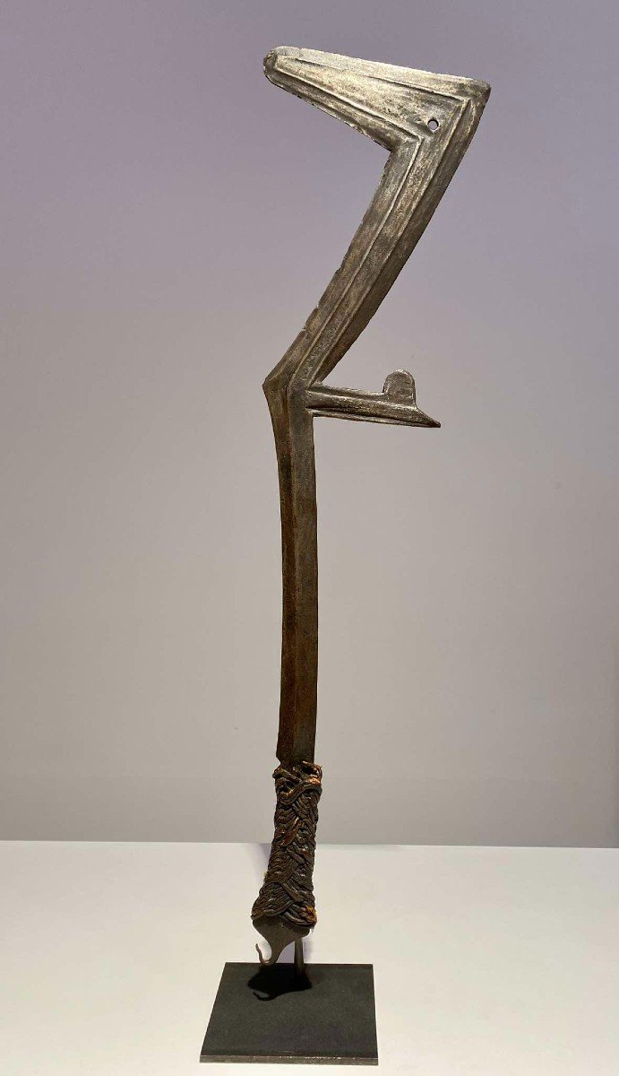 Ancien Couteau De Jet De La Tribu Gbaya Kota Pomo Bumali Njem Ca 1880 Afrique  Congo Gabon-photo-4