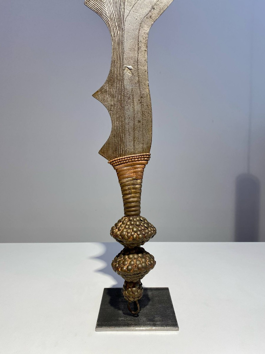 Ancien Exceptionnel Rare Couteau Ngulu De La Tribu Ngombe Doko Ngbaka Dr Congo Afrique Ca 1900-photo-5