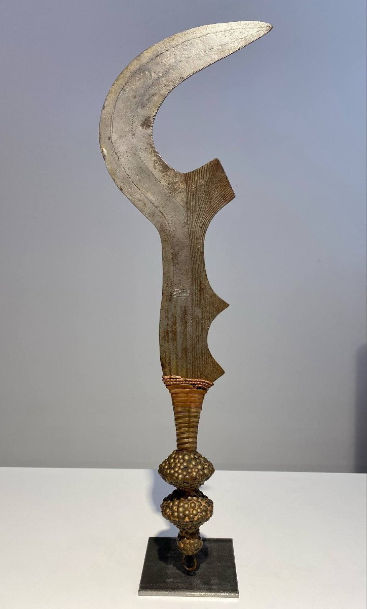 Ancien Exceptionnel Rare Couteau Ngulu De La Tribu Ngombe Doko Ngbaka Dr Congo Afrique Ca 1900