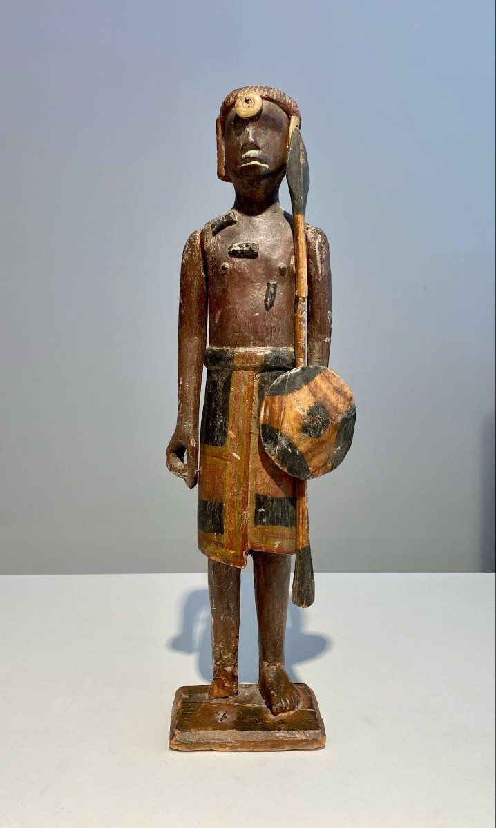 Wooden Statue Of A Sakalava Or Bara Warrior - African Madagascar - 19th Century Tribal Pas Congo-photo-2