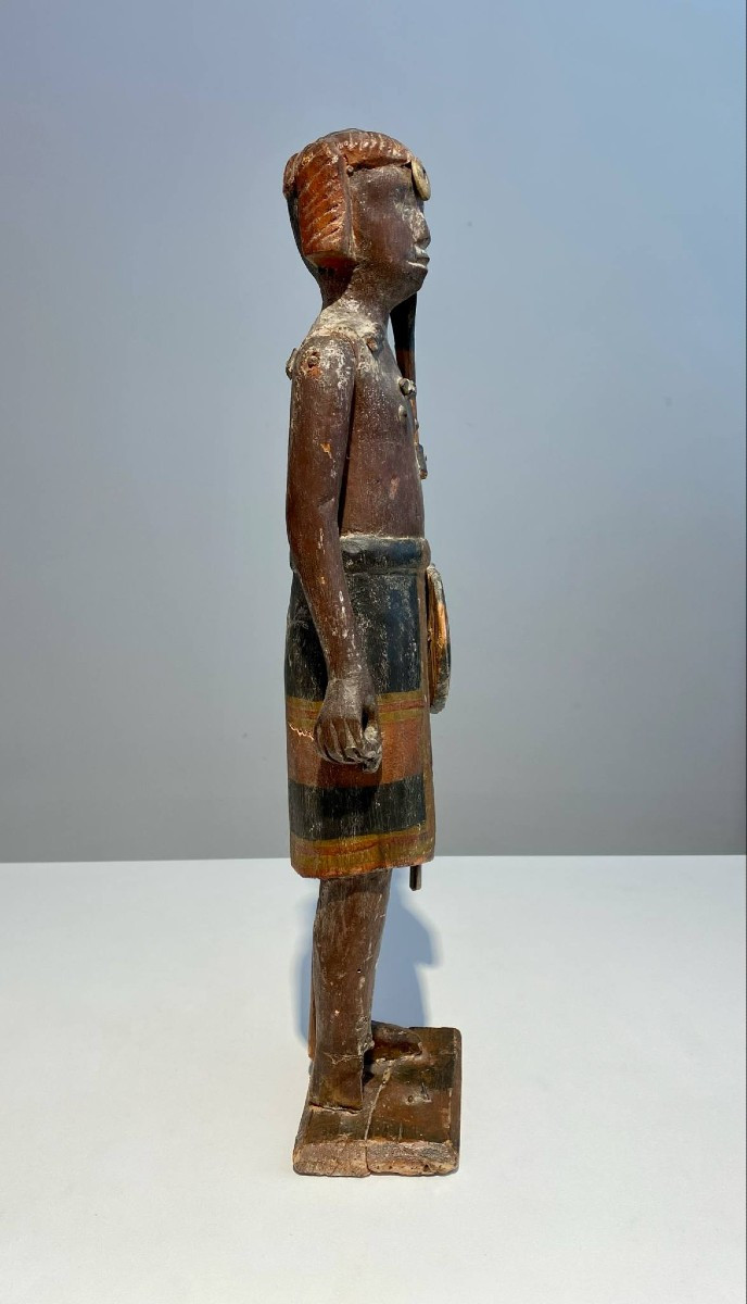 Wooden Statue Of A Sakalava Or Bara Warrior - African Madagascar - 19th Century Tribal Pas Congo-photo-3