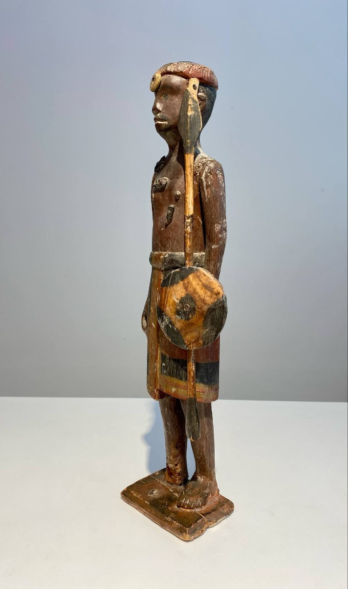 Wooden Statue Of A Sakalava Or Bara Warrior - African Madagascar - 19th Century Tribal Pas Congo-photo-1
