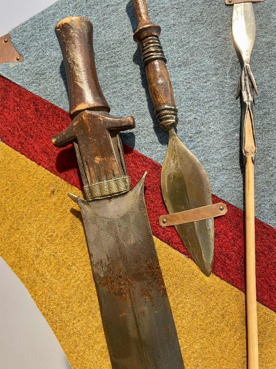 4 épées Fang Courtes Anciennes Ntsakh Ou Fa Peuple Fang Gabon Art Africain Congo 19ème Siècle-photo-4