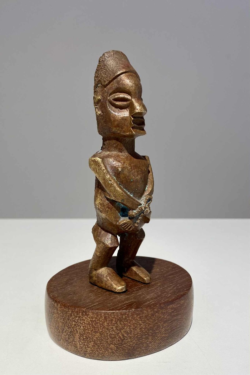 Teke Bronze Statue Slave Dr Congo Brazzaville 19th Century African Art Tribal Bakongo-photo-4