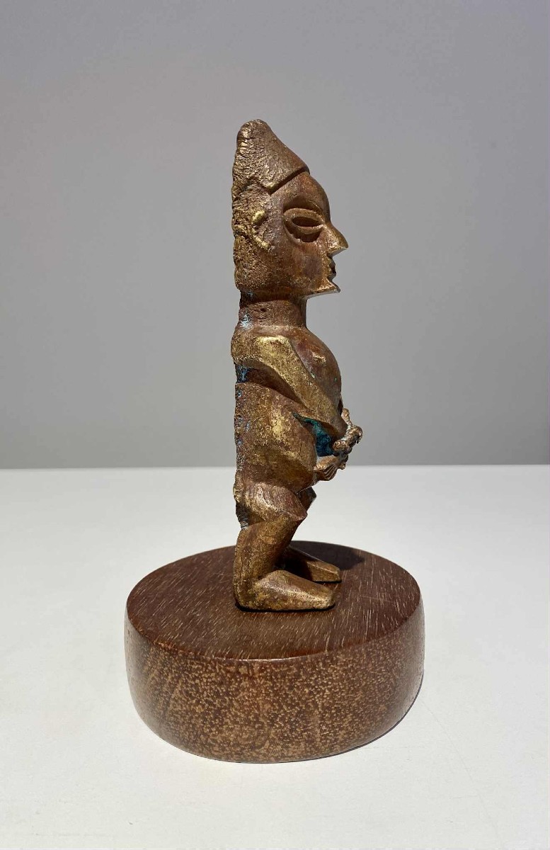 Teke Bronze Statue Slave Dr Congo Brazzaville 19th Century African Art Tribal Bakongo-photo-1
