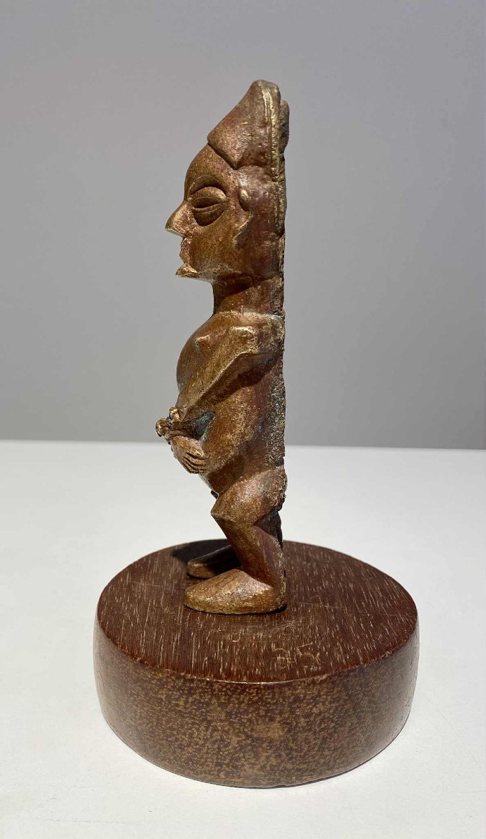 Teke Bronze Statue Slave Dr Congo Brazzaville 19th Century African Art Tribal Bakongo-photo-3