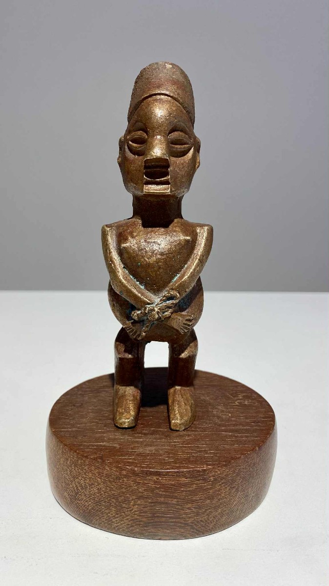 Teke Bronze Statue Slave Dr Congo Brazzaville 19th Century African Art Tribal Bakongo