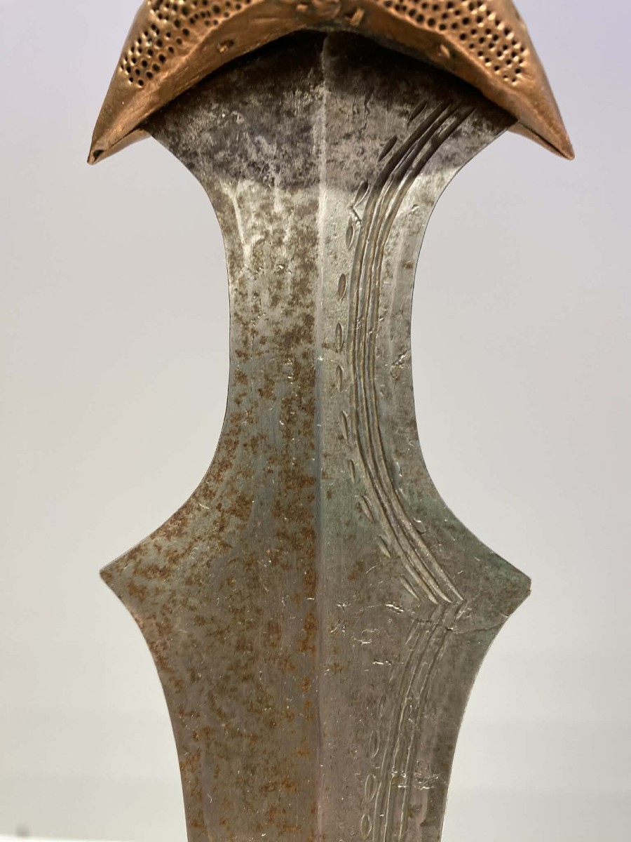 Ancien Exceptionel Couteau De La Tribu Tetela Kasai Dr Congo Afrique-ca1880-1900 Art Africain-photo-2