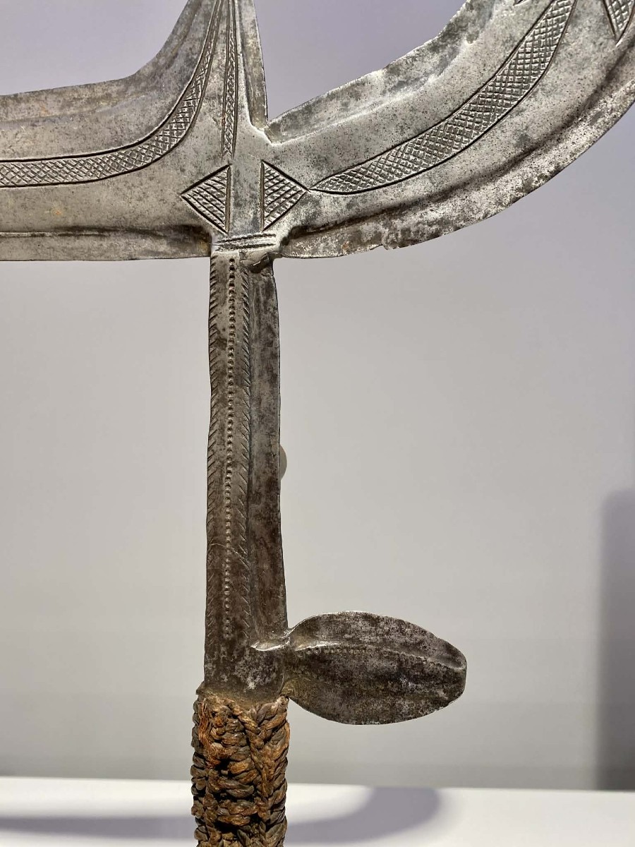 Old And Rare Kipinga Jet Knife Ngbaka Tribe Ngombe Bwaka Congo Central Africa -1880-photo-3