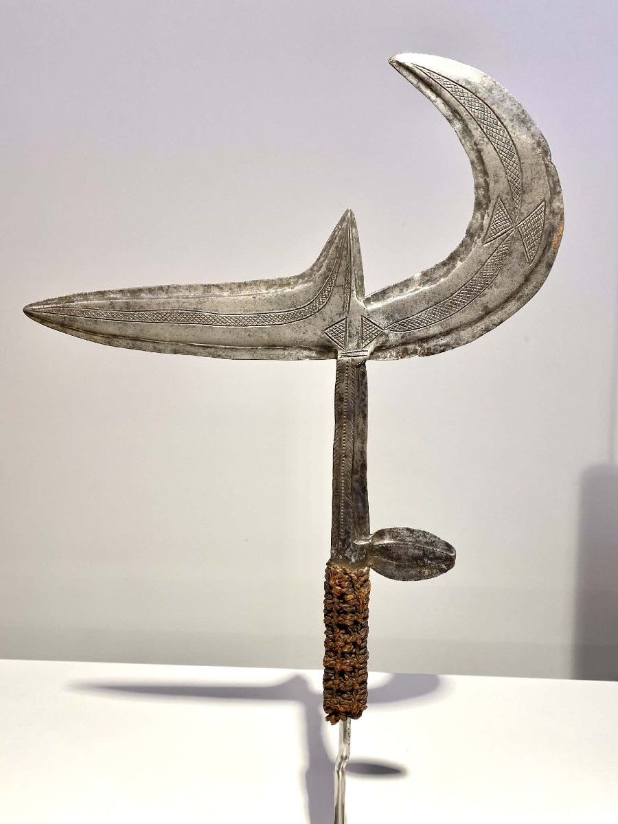 Old And Rare Kipinga Jet Knife Ngbaka Tribe Ngombe Bwaka Congo Central Africa -1880-photo-4