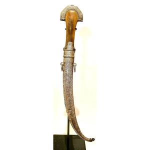 Ancienne Koumiya Maroc - Marocain - Poignard Berbère - Fourreau Argent - Koumiyya Koummya