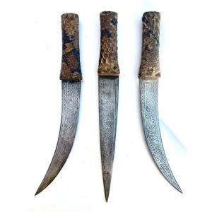 3 Anciens Exceptionels Couteaux Sudan Mahdiste Darfur Afrique égyptien Ca1880-1900 Pas Congo 