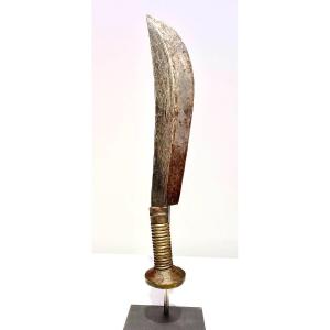 Exceptionnel Couteau ou Sabre De La Tribu Teke, Rd Congo / Kongo Brazzaville 19ème Siècle 