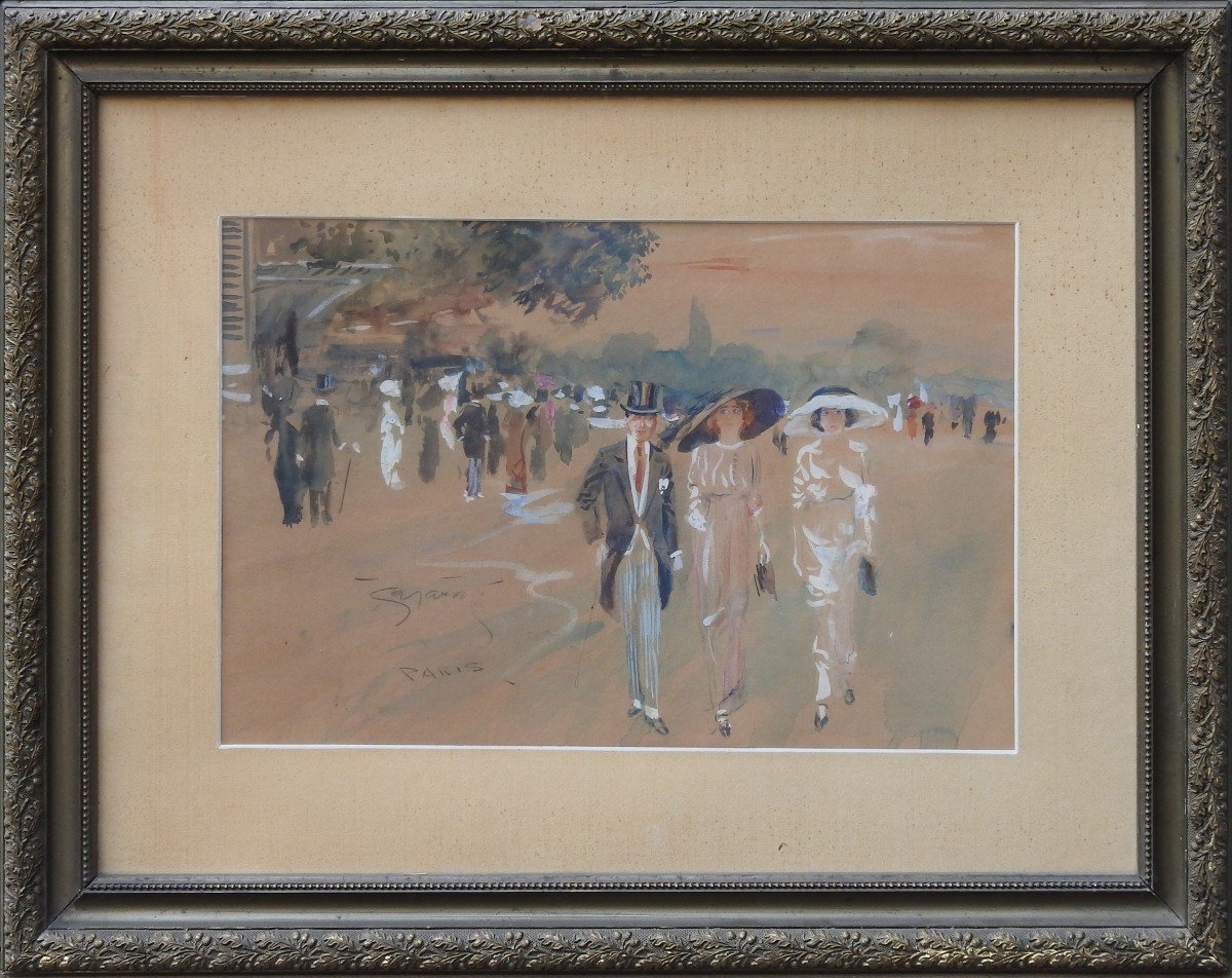 Peintre Tchèque Jan Šafařík 1886 - 1915 "promenade"