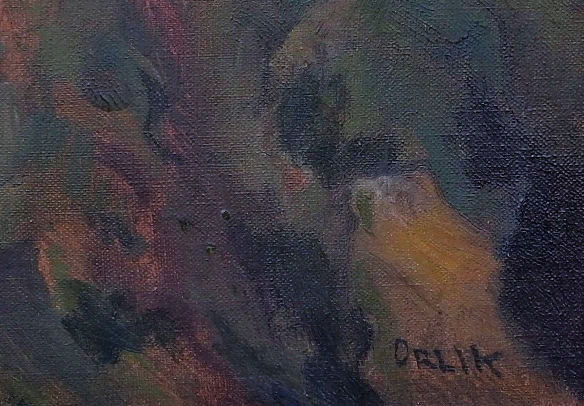 Peintre Tchèque Emil Orlik1870 Prague – 1932 Berlin "Arbres"-photo-3