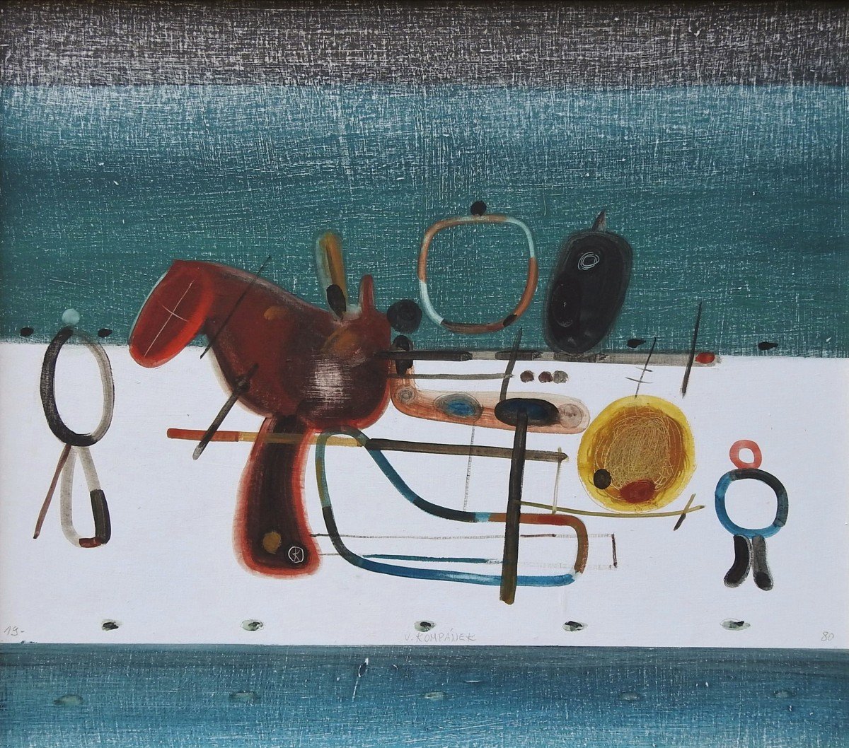 Slovak Painter Vladimír Kompánek , 1927 Rajec, – 2011 Bratislava “in Winter”-photo-2