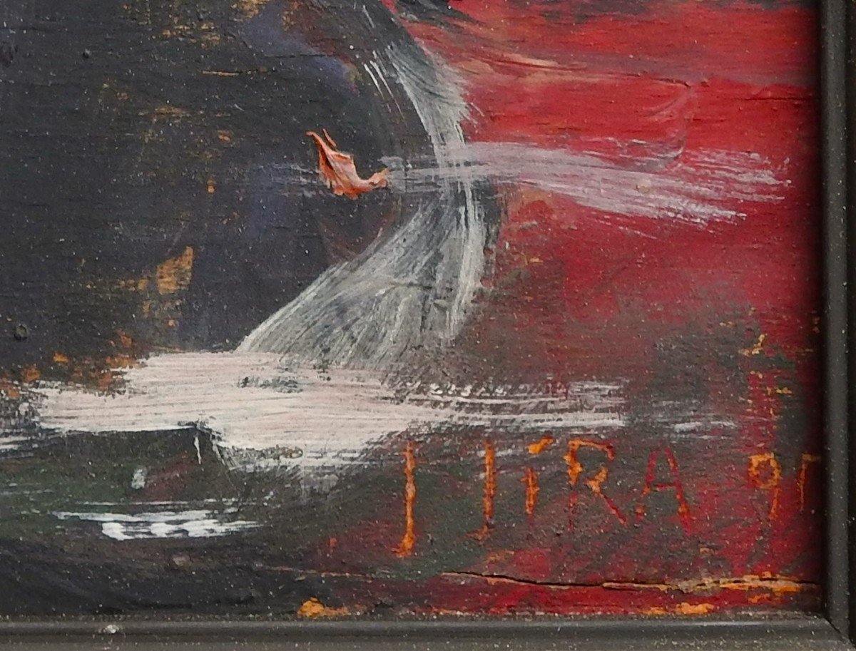 Peintre Tchèque Josef Jíra 1929 Turnov – 2005 Malá Skála "Marché De Paris"-photo-3