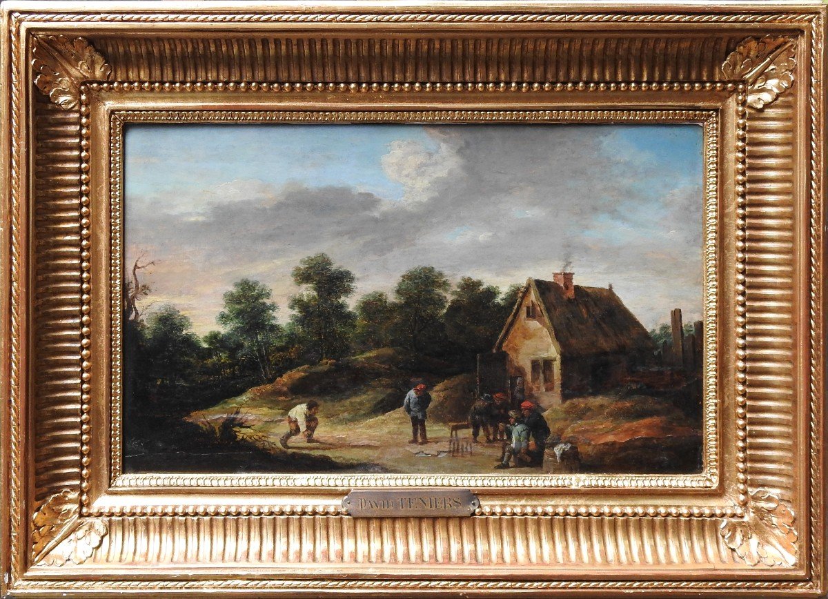 Flemish Painter David Teniers (younger) 1610 Antwerp – 1690 Brussels "bowling Players"