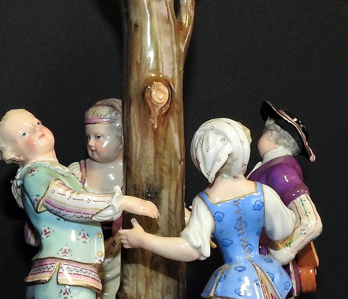 Porcelaine De Meissen " Enfants Dansant Autour d'Un Arbre "-photo-2