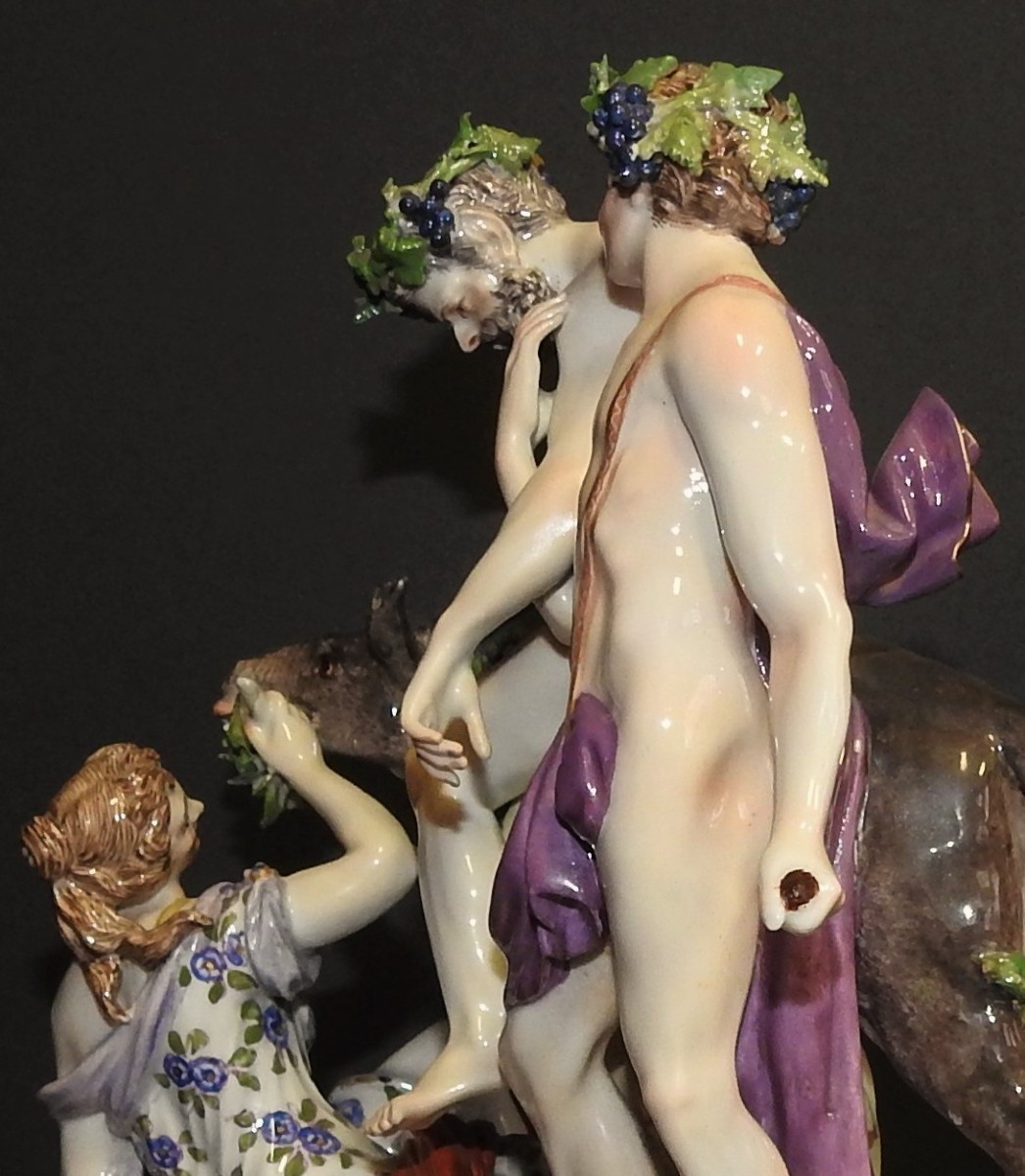 Meissen Porcelain "drunken Silenus On A Donkey"-photo-5