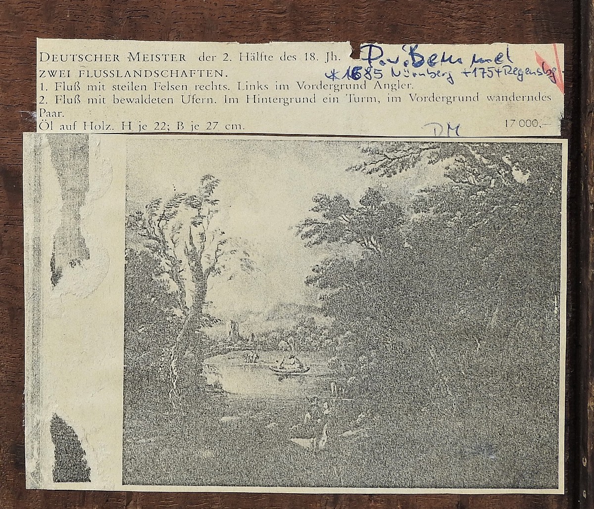 Peintre Allemand Peter Von Bemmel (1686 Nuremberg – 1754 Ratisbonne)" Deux Paysages Fluviaux "-photo-2