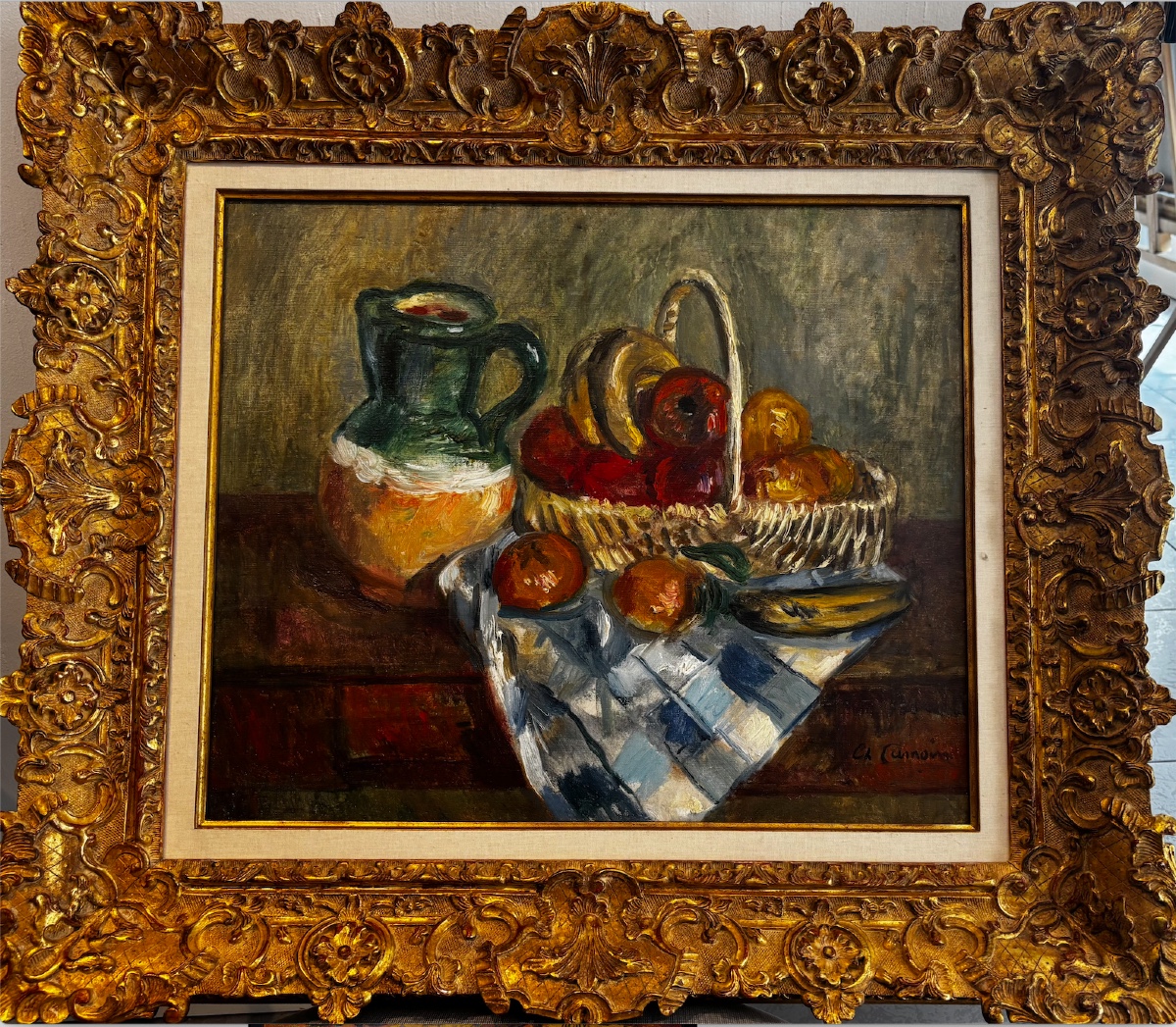 Charles Camoin (1879-1965) - Still Life With Blue Checkered Tablecloth