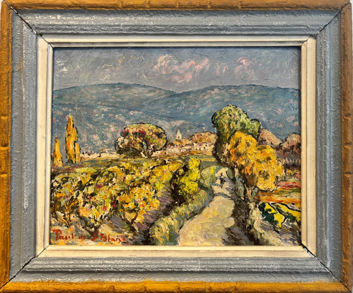 Paul De Saint Blaise (20th Century) - Landscape With Village