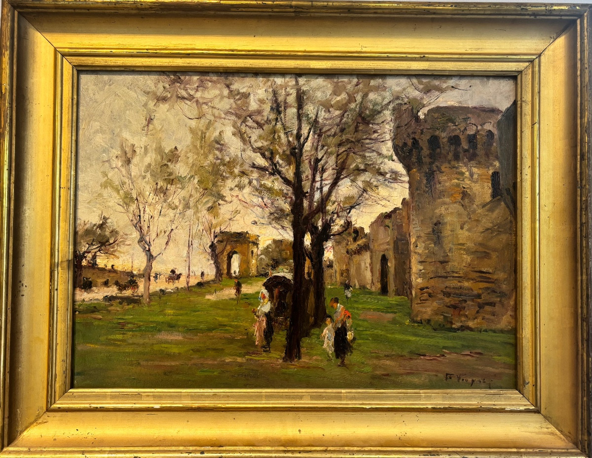 Charles Vionet (1858-1923) - Les allées de l'oulle à Avignon