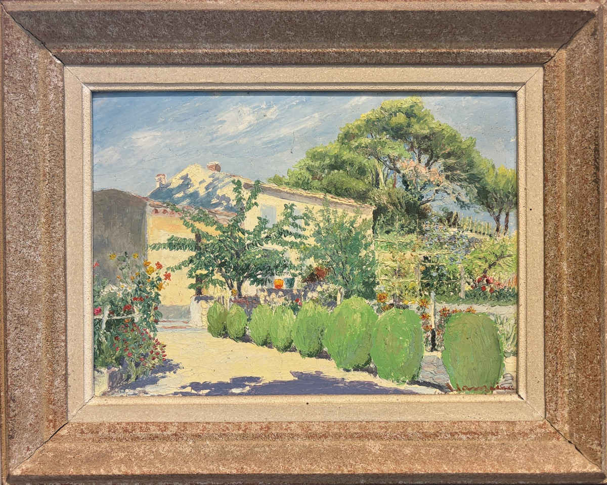 Lauzières (20th Century) - Landscape: Garden And House