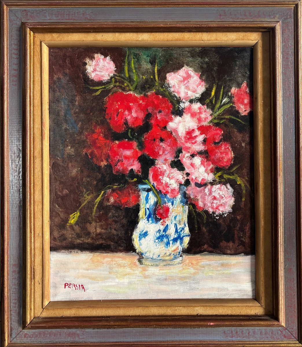 Alfred Persia (1933-2021) - Bouquet de fleurs dans un vase