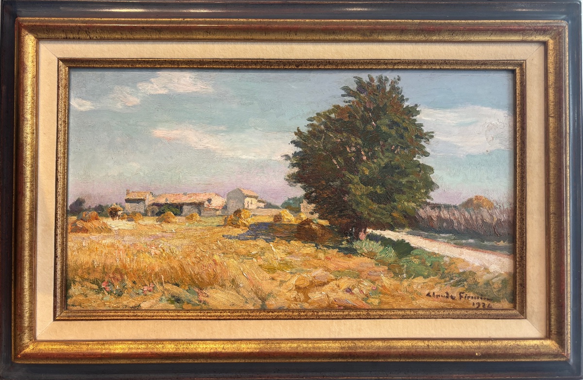 Claude Firmin (1864-1944) -  Paysage à la ferme, chemin de Monclar