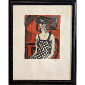 Auguste Chabaud ( 1882-1955 ) - Portrait d'Yvette