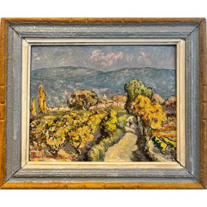 Paul De Saint Blaise (20th Century) - Landscape With Village