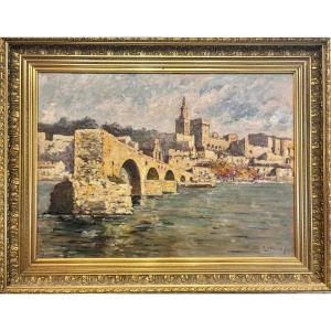 Charles Vionet (1858-1923) - The Saint Bénézet Bridge In Avignon