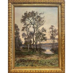 Jean-Baptiste Brunel (1844-1919) - Les arbres dans l'île de la Barthelasse