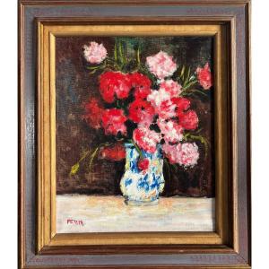 Alfred Persia (1933-2021) - Bouquet de fleurs dans un vase