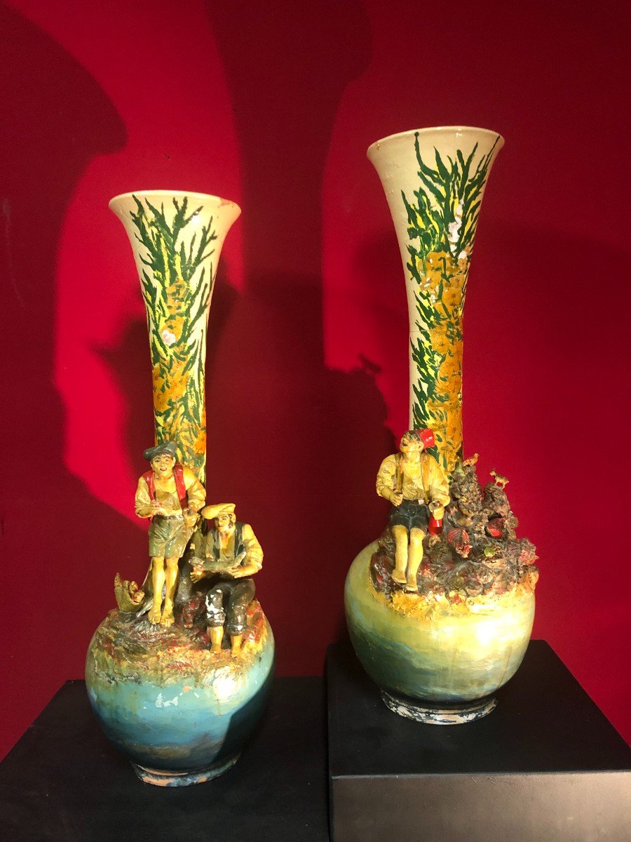  Vases Italien En Terre Cuite