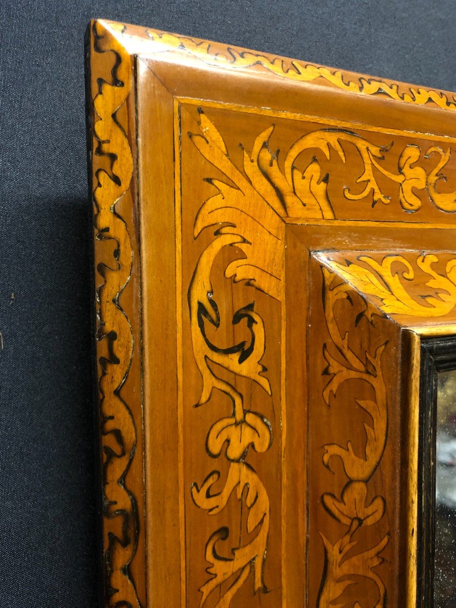 Miroir D'après " THOMAS HACHE " à double profils inversés début 18ème siècle-photo-2