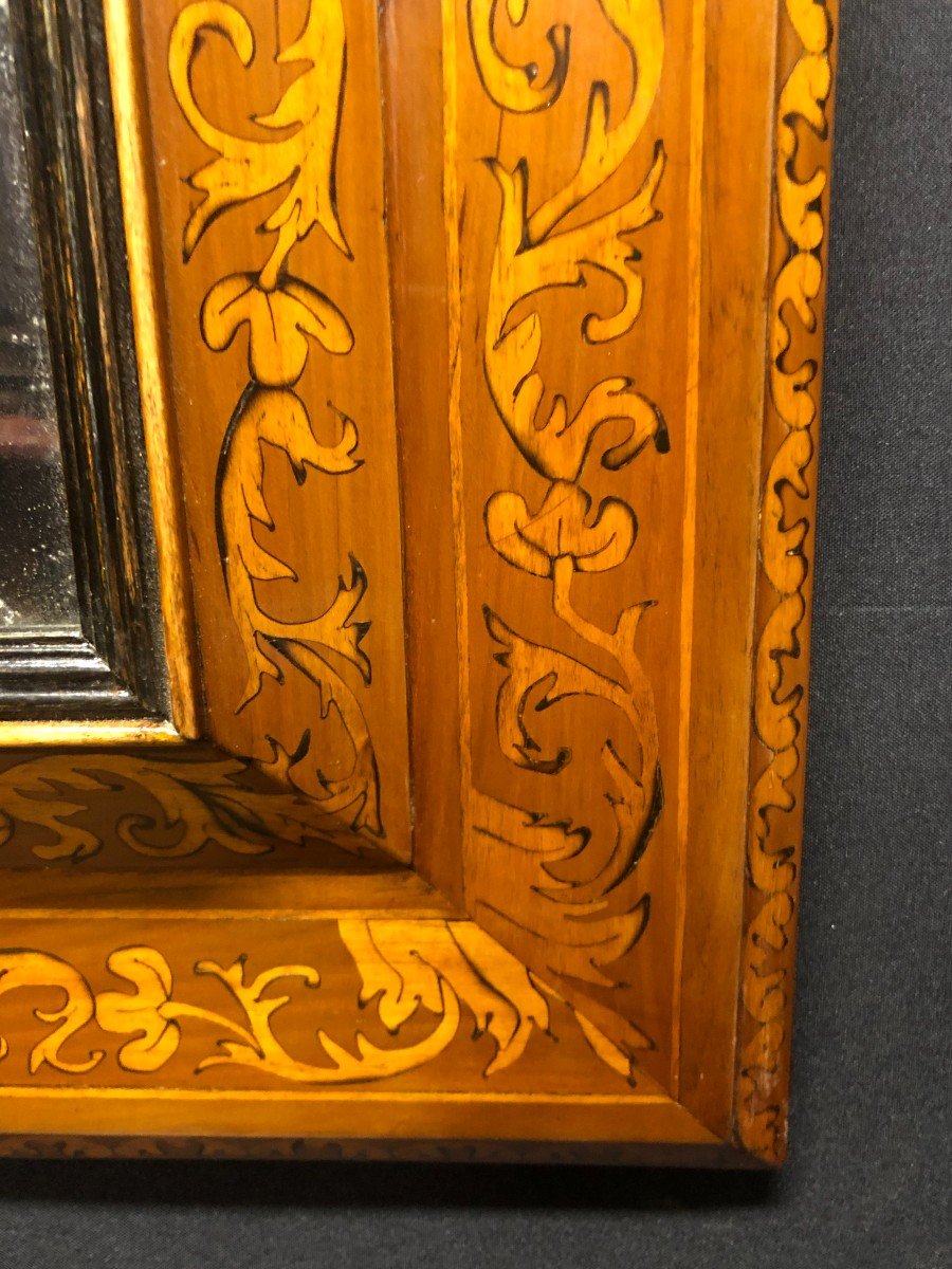 Mirror After "thomas Hache" With Double Inverted Profiles Early 18th Century-photo-5