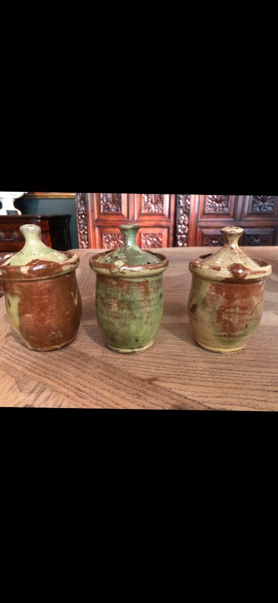 Extremely Rare 3 Ration Pots From The 19th Century-photo-4