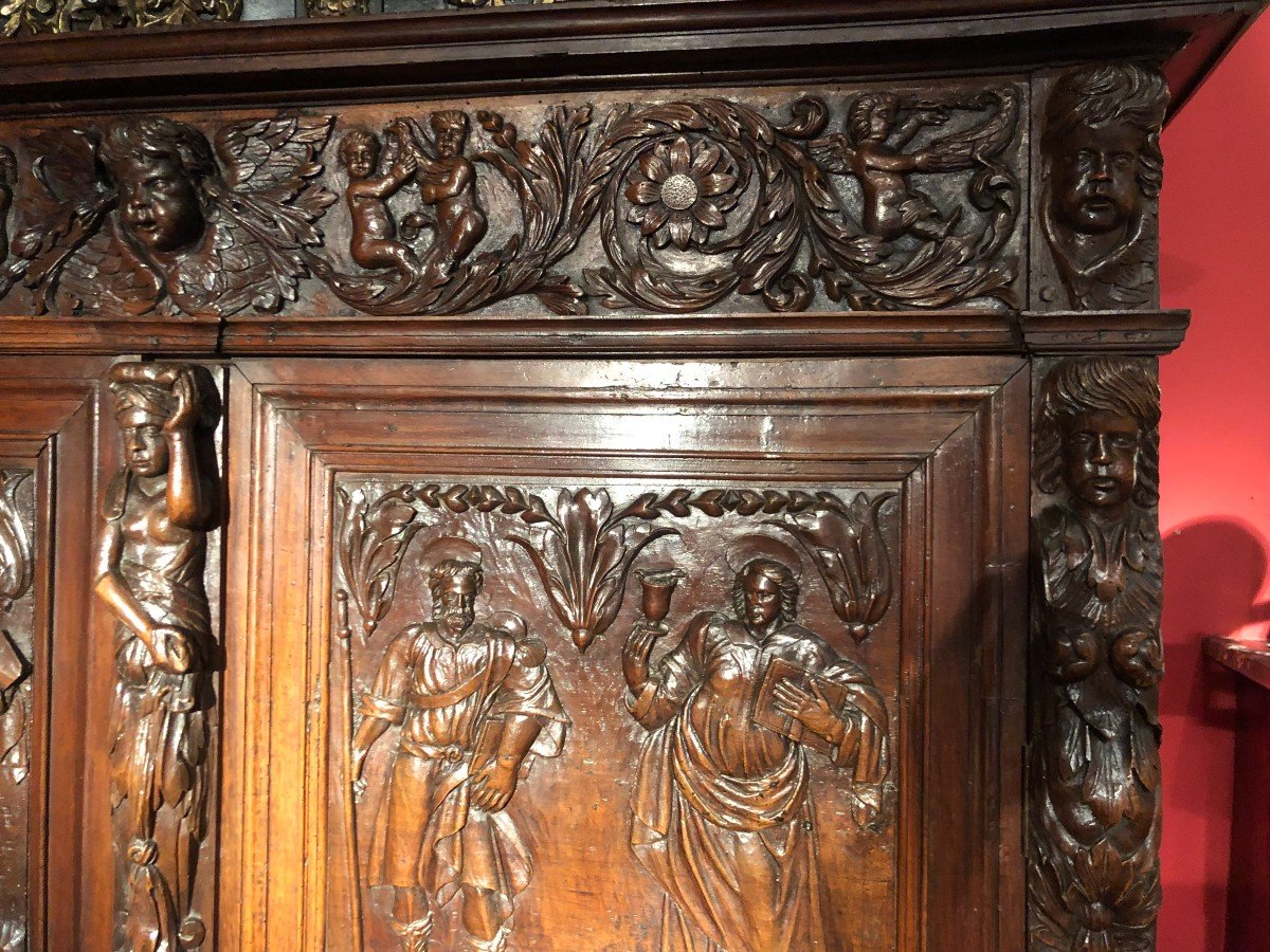 Rare Armoire De Sumène Représentant Les Douzes Apôtres-photo-1