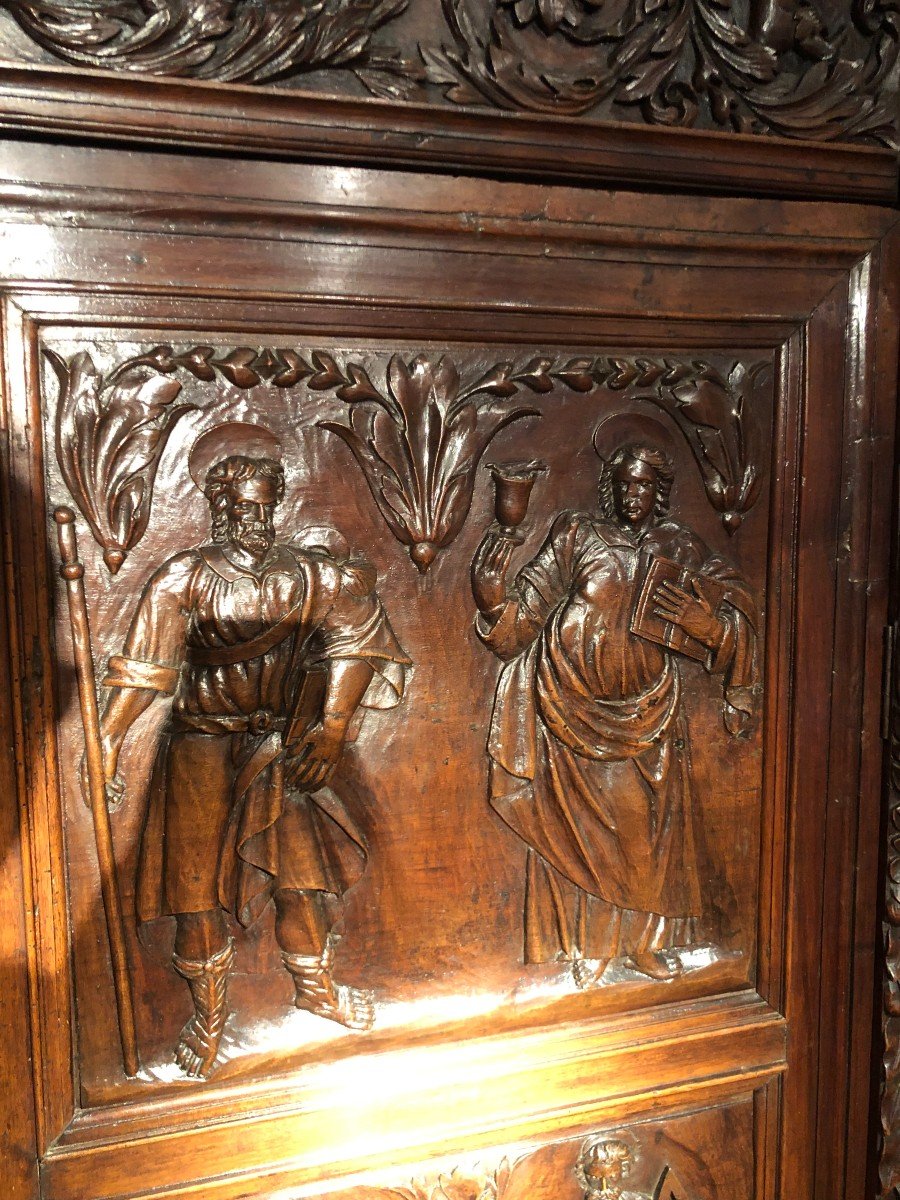 Rare Armoire De Sumène Représentant Les Douzes Apôtres-photo-6