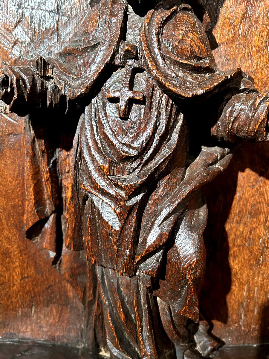 Carved Wooden Panel 17th Century-photo-2