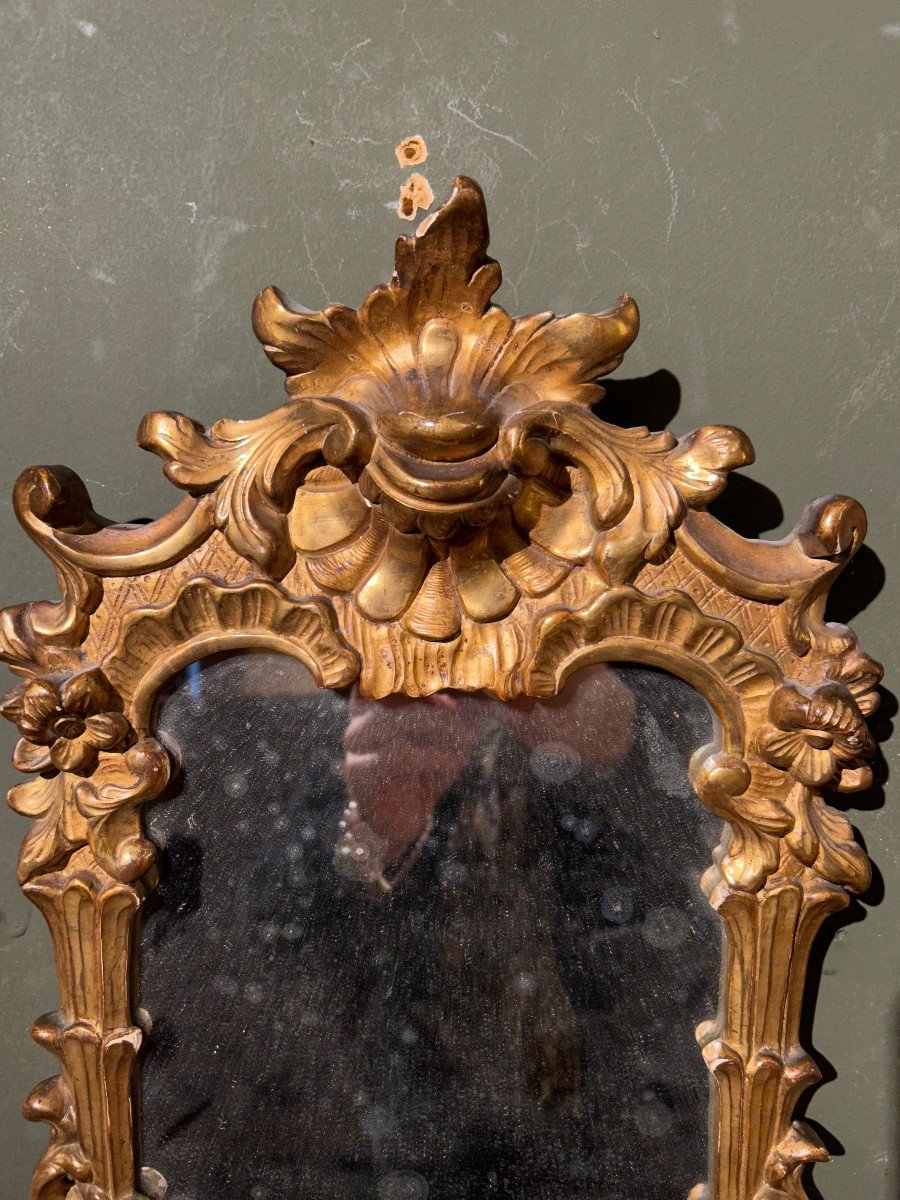 Miroir En Bois Doré d'époque 18ème Siècle-photo-2