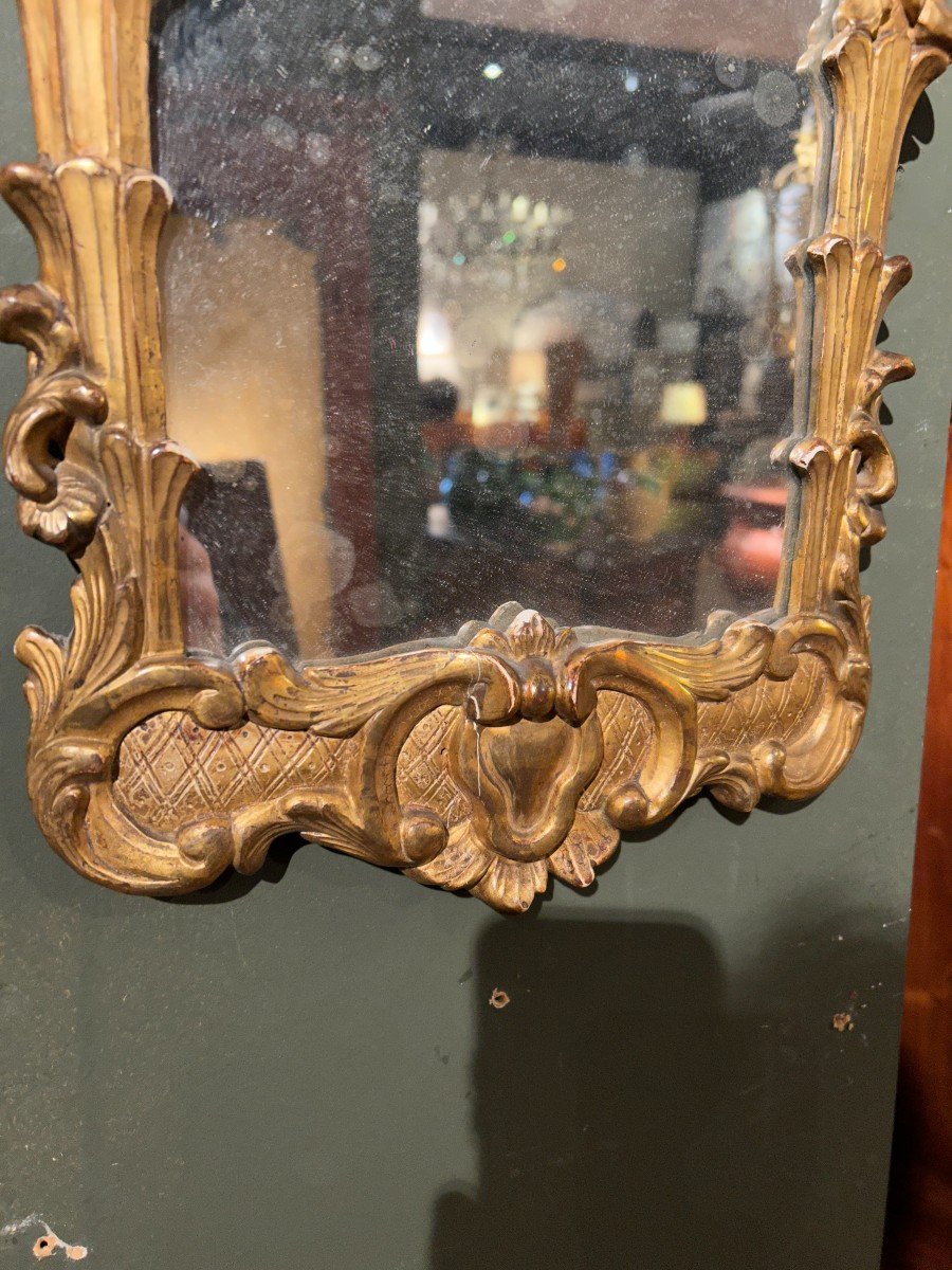 Miroir En Bois Doré d'époque 18ème Siècle-photo-3