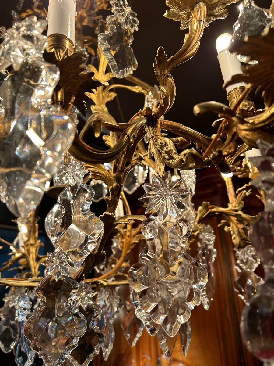 Exceptional Louis XV Cage Mirror In Gilt Bronze With Twenty-four Arms Of Lights-photo-5
