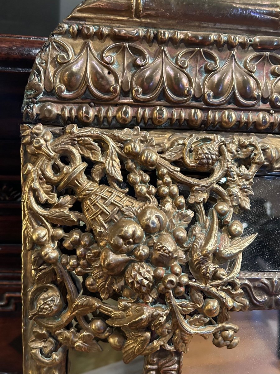 Miroir De Style Louis XIII Décor Aux Perroquets -photo-4