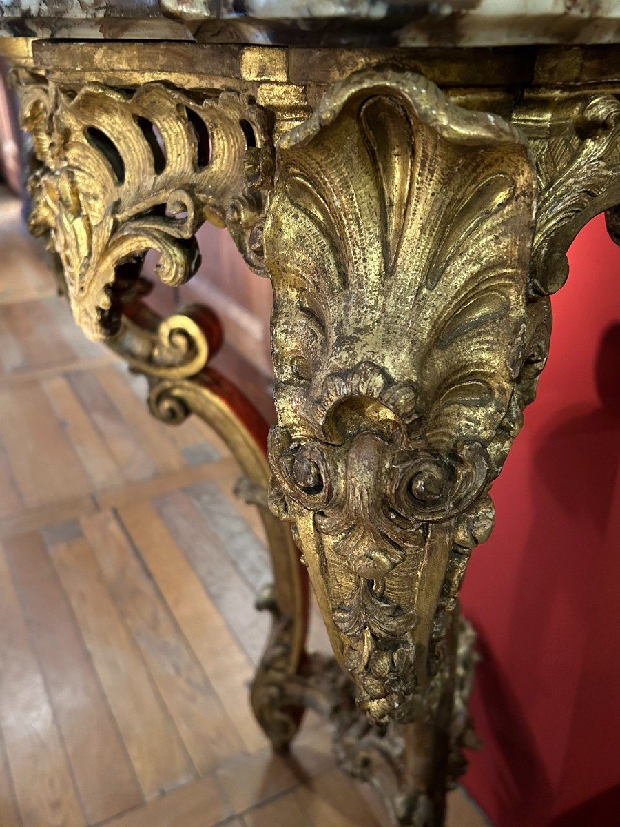 Console En Bois Doré d'époque Louis XV-photo-4