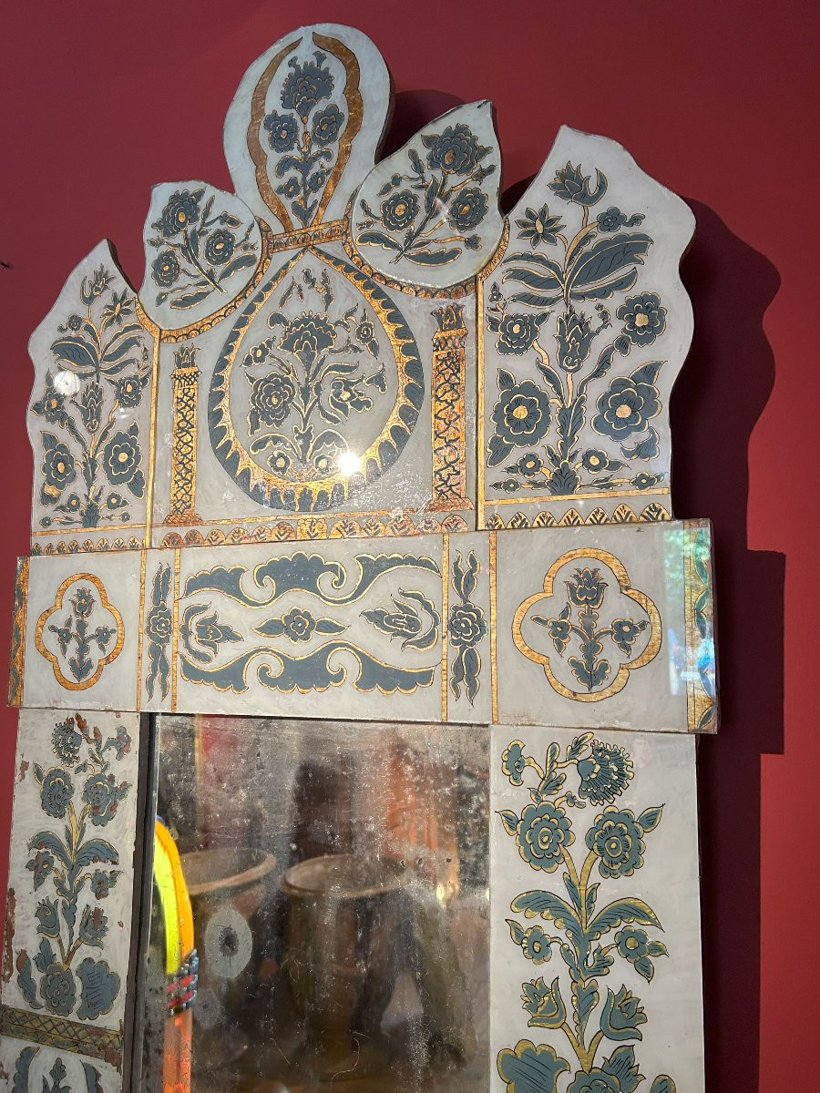 Miroir en verre églomisé-photo-2