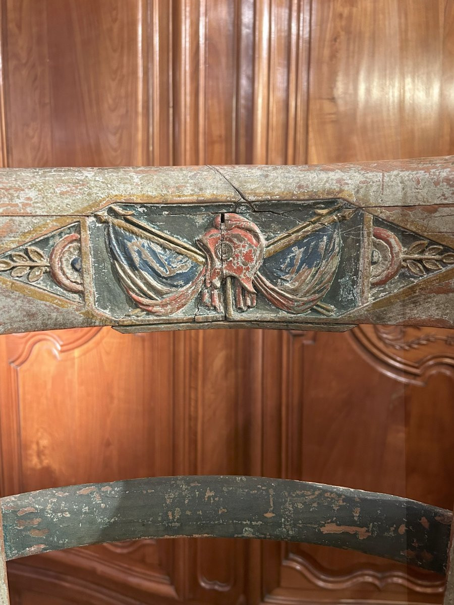 Gondola Armchair With Phrygian Cap Decoration, 18th Century-photo-1